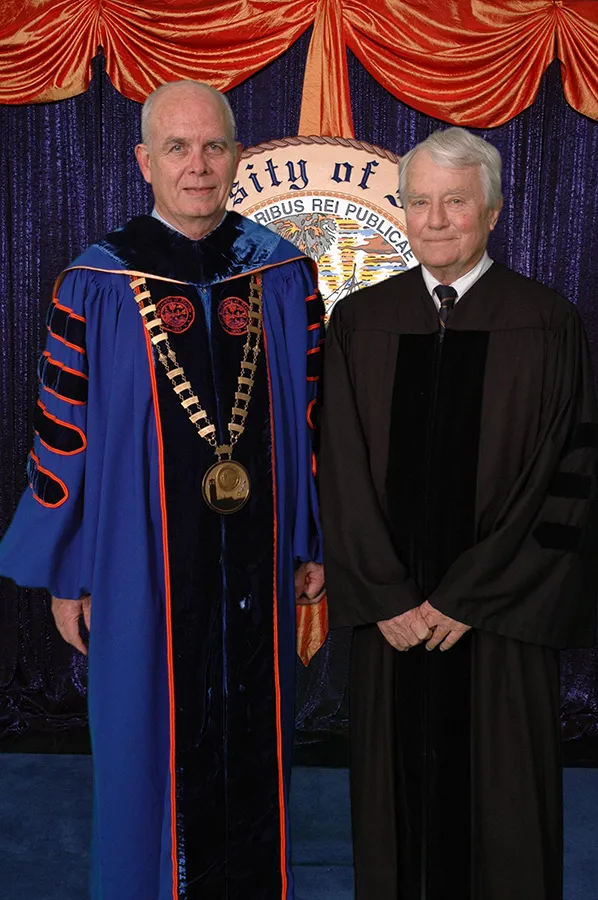 William Anspach Jr., MD receivces an honorary degree in technology from UF during the doctoral degree commencement ceremony December 13, 2013