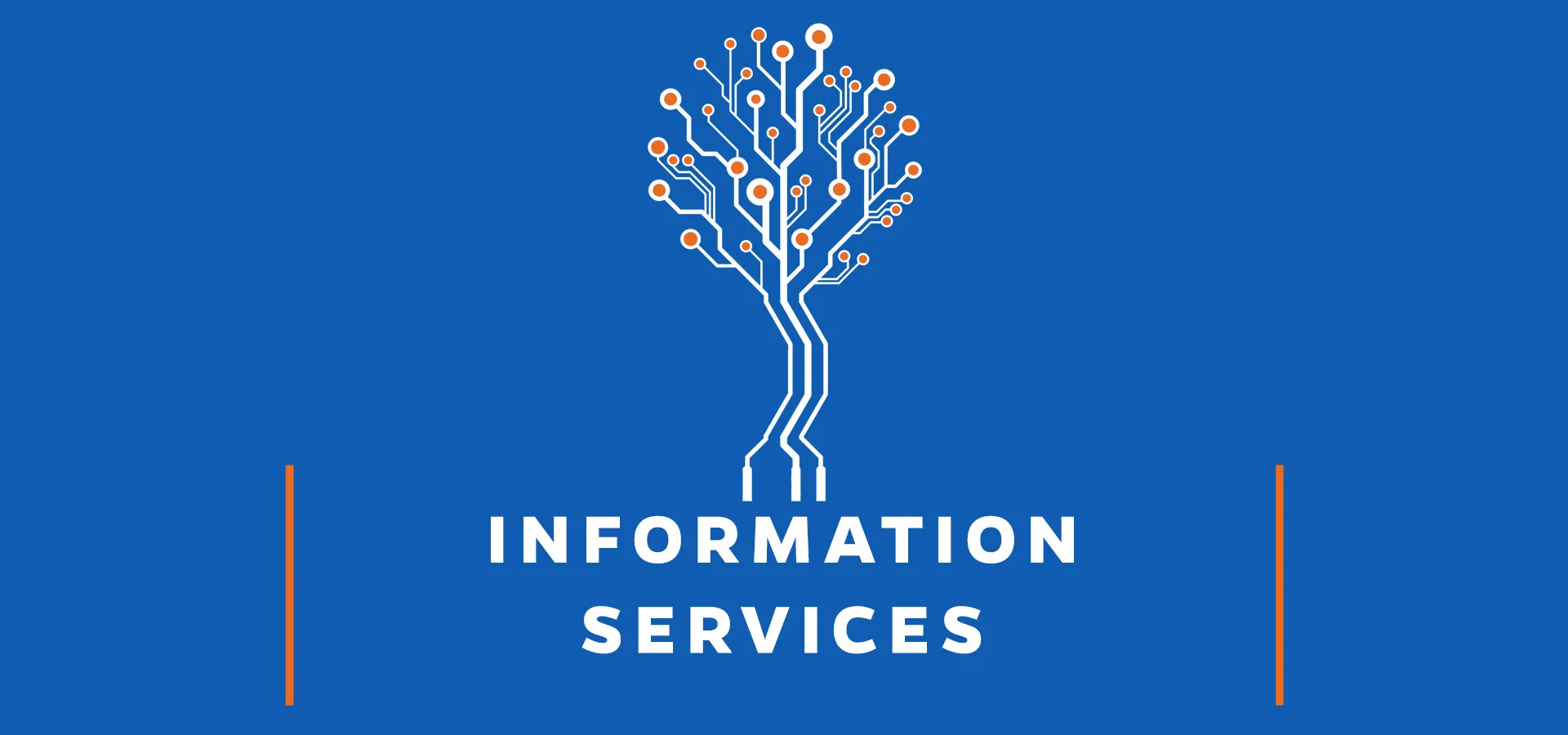 Info Services (No Department) Blue White Orange Hero Banner