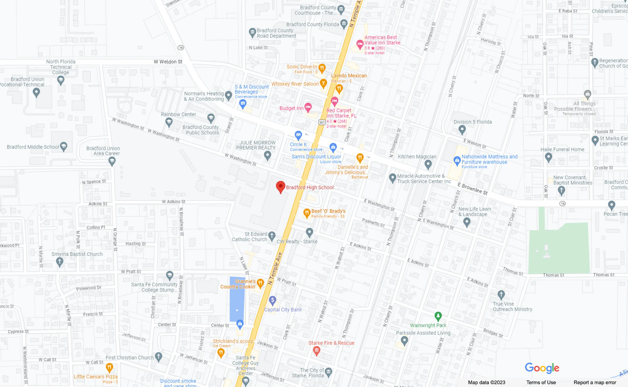 Location Map: Bradford High School