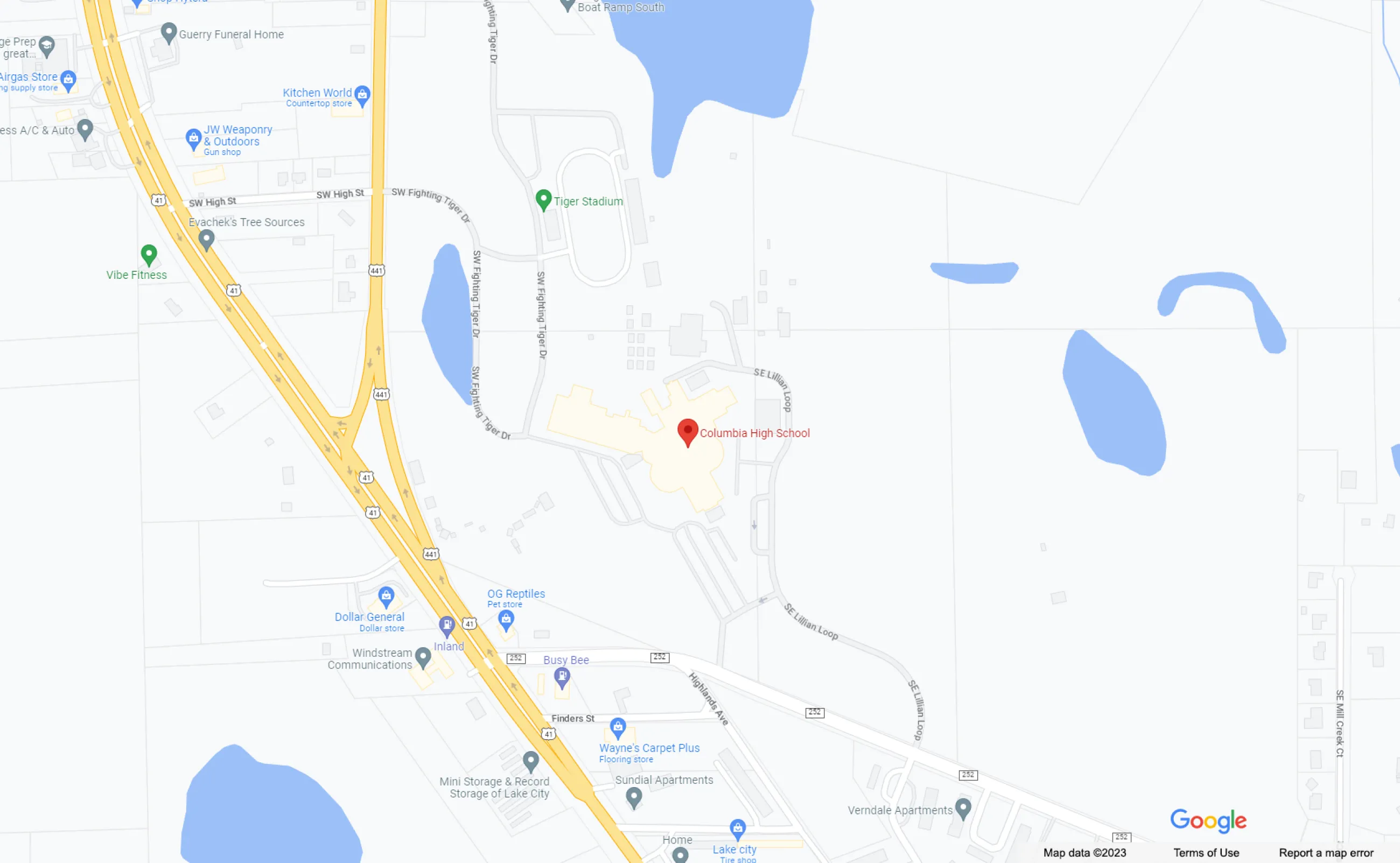 Location Map: Columbia High School