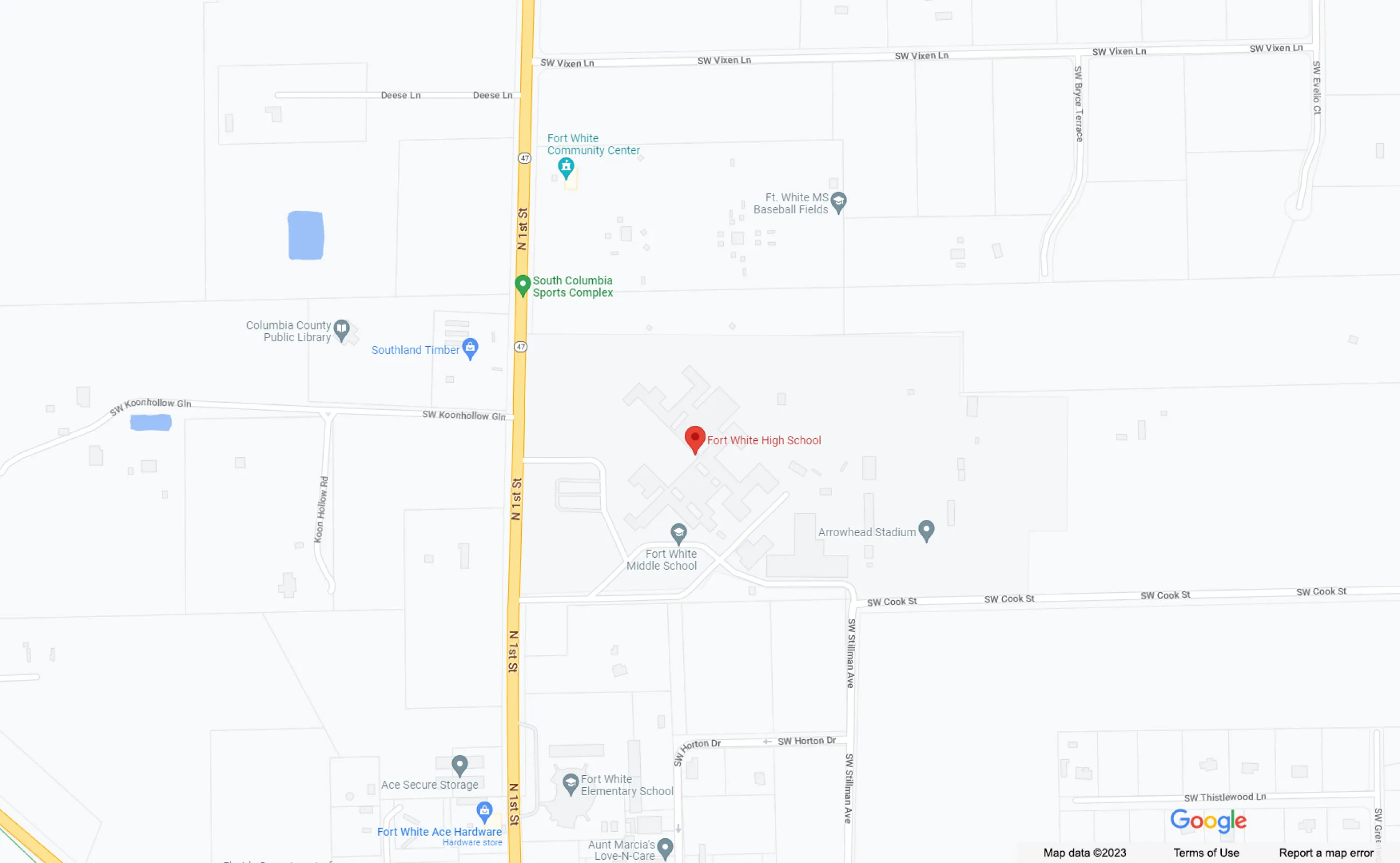 Location Map: Fort White High School