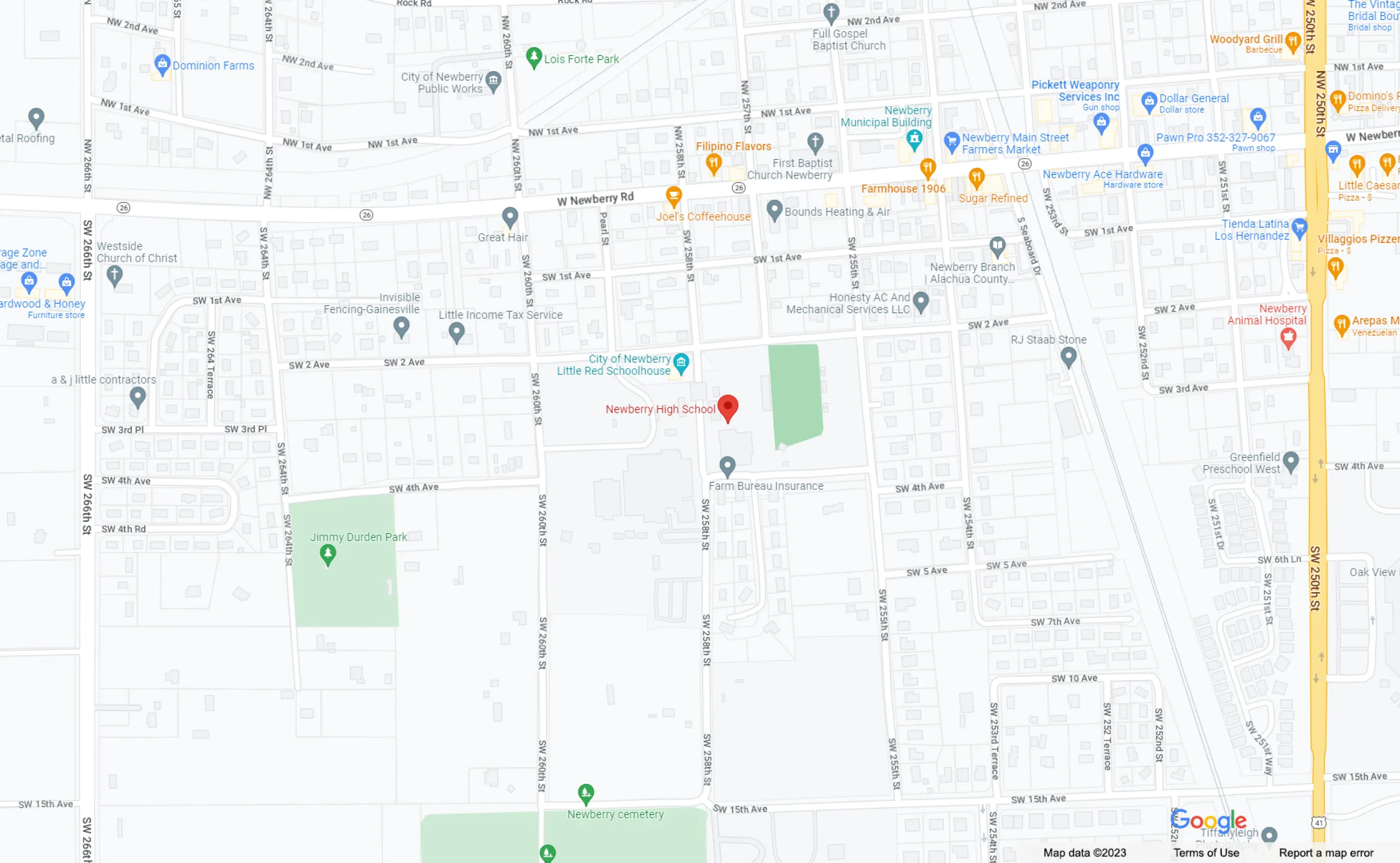 Location Map: Newberry High School