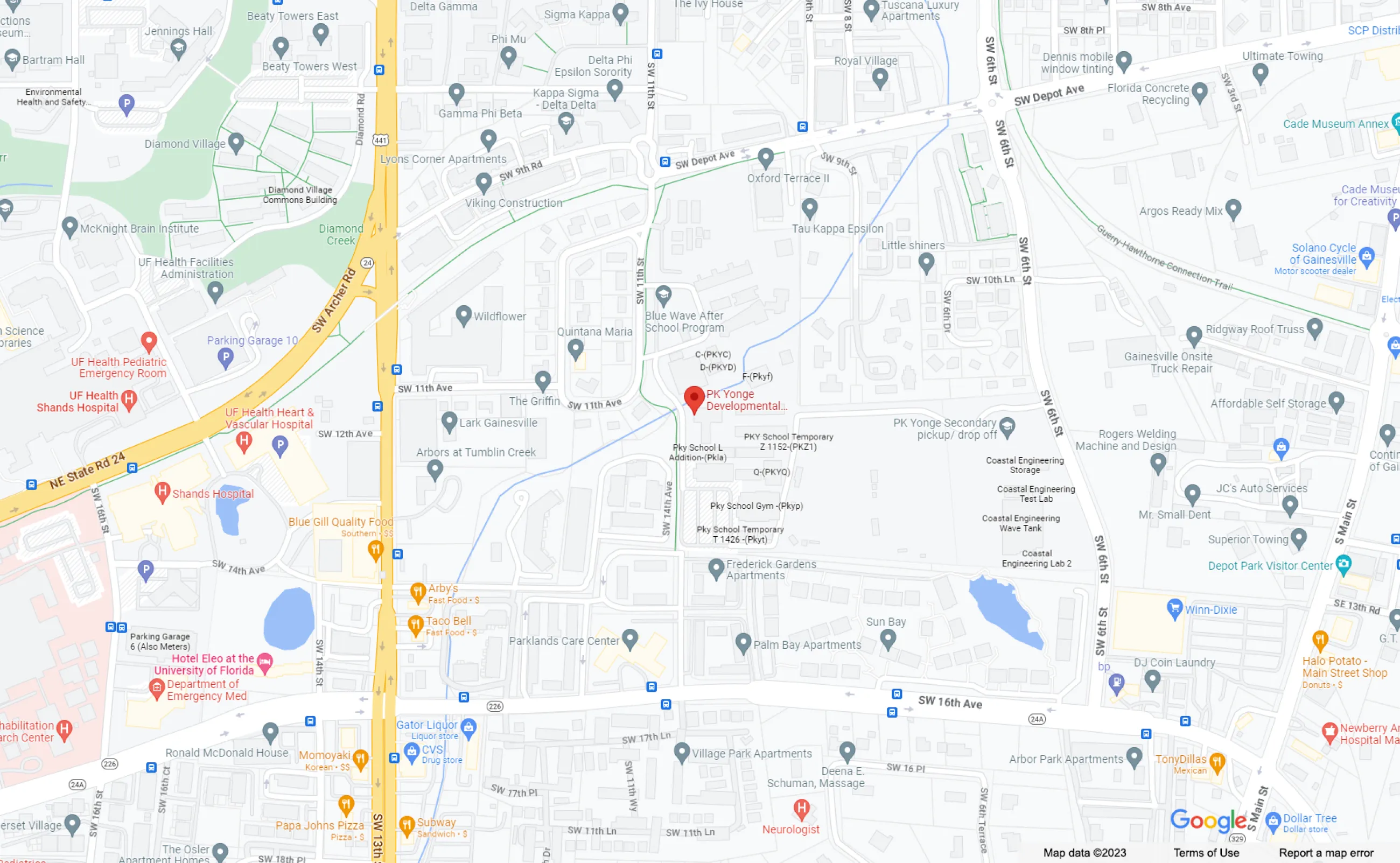 Location Map: PK Yonge Research Developmental School