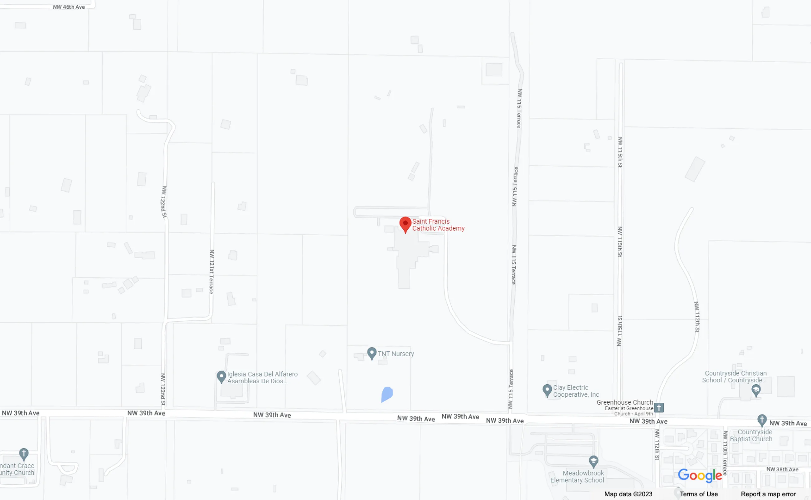 Location Map: St. Francis Catholic Academy