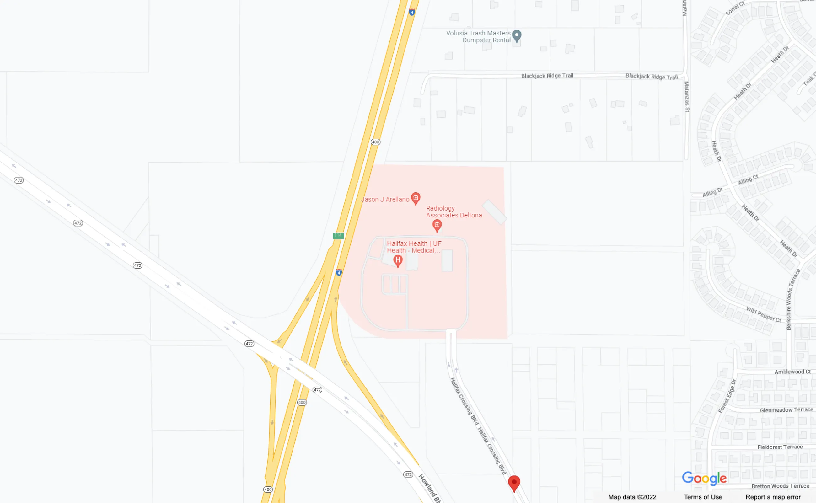 Location Map: UF Health Orthopaedics and Sports Medicine - Medical Center of Deltona