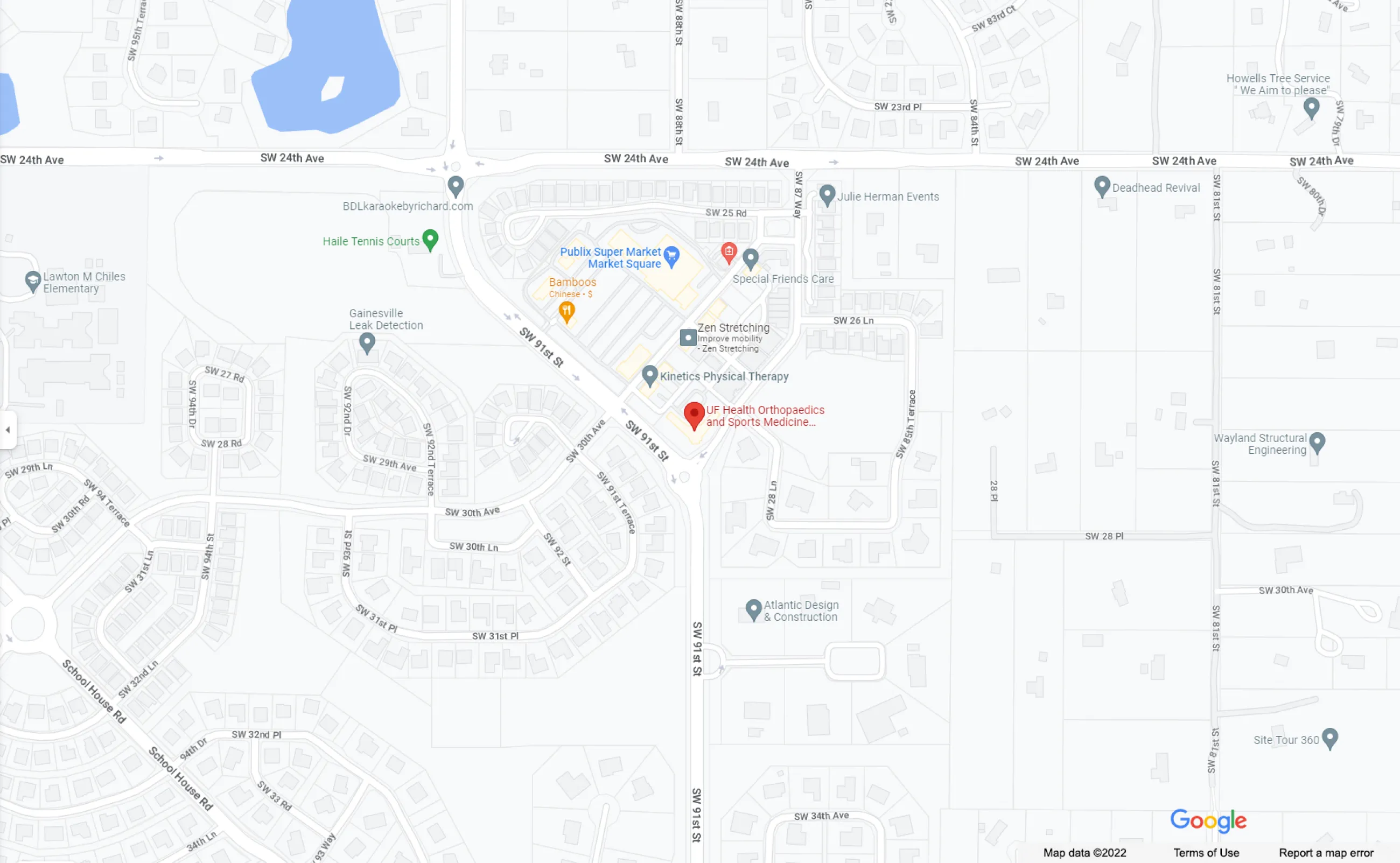 Location Map: UF Health Orthopaedics and Sports Medicine - Haile Plantation