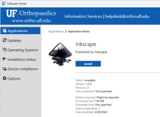 Software Center install an app